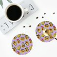 thumbnail image 4 of Yiaed Cartoon Avocados Print Leather Coasters for Drinks - Cup Coasters Coffee Table Kitchen Table Bar, Home & Office Gifts Handmade Drink Coasters-Round Shape, 4 of 6