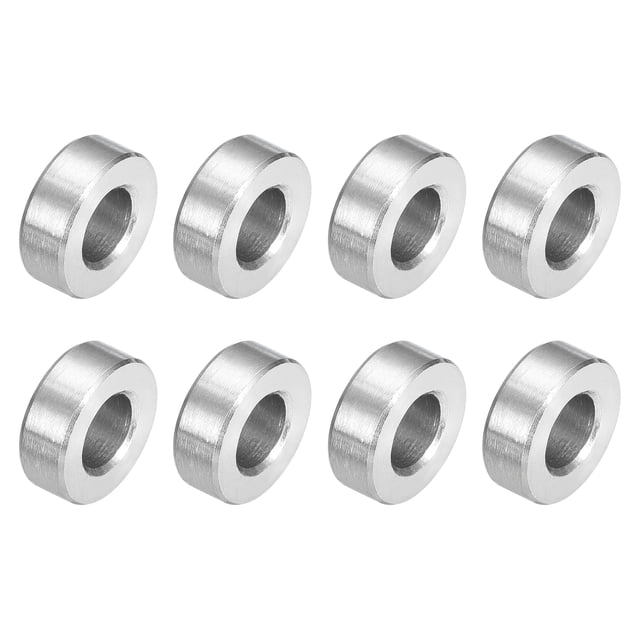 8 Pcs Entretoises en Acier Inoxydable 304 1/2 Pouces OD x 1/4 Pouces ID x 3/16 Pouces Longueur(12x6x4mm) Vis Support de Bague Finition Simple Non Filetée Entretoises Rondes en Métal pour Vis M3 Boulons et Tringles, Argent