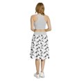 thumbnail image 5 of Women's Grey and White Ornate Birds Leaves A-line Printed Skirt Casual Wear, XL, Black Grey White, by Ambesonne, 5 of 6