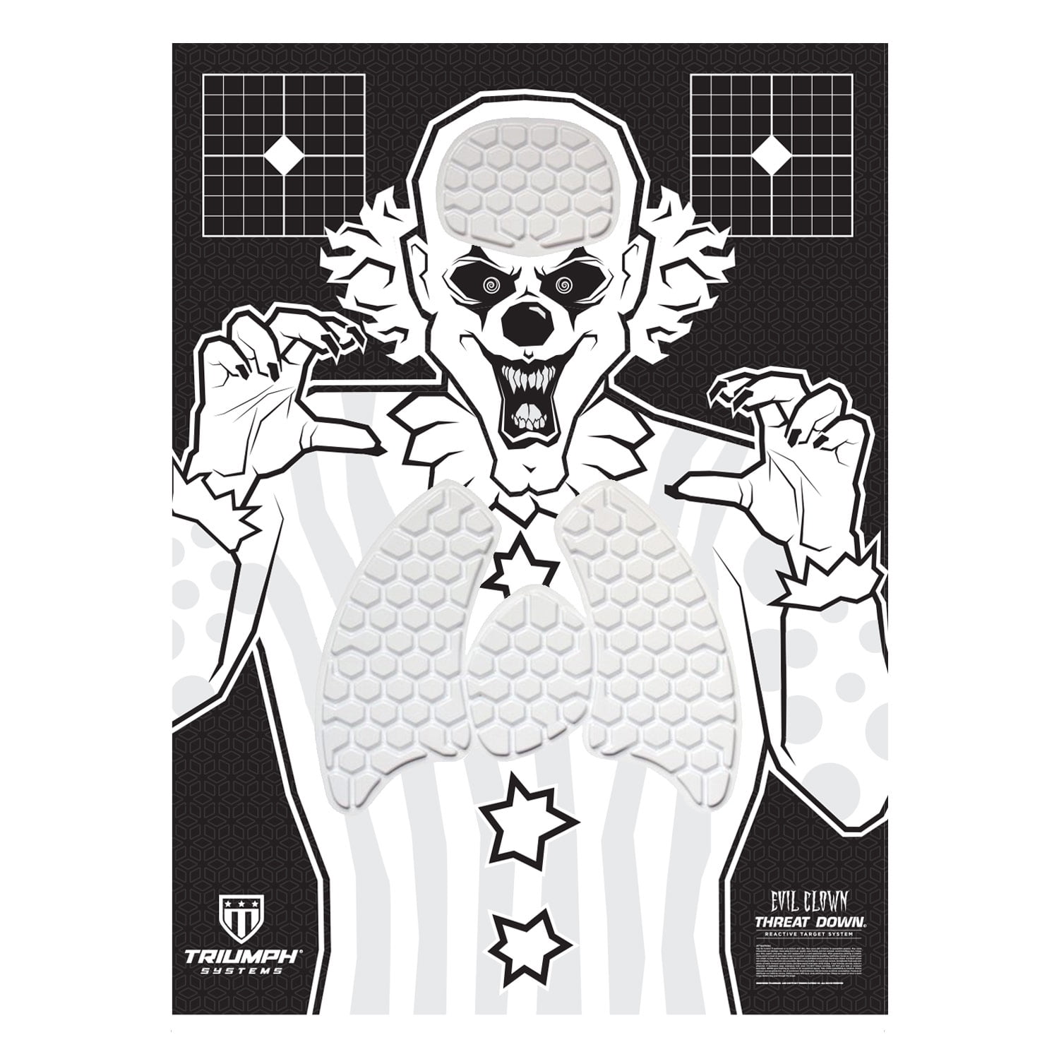 threat down evil clown silhouette 3 pack targets for shooting range range target handgun target cardboard target fun target walmart com