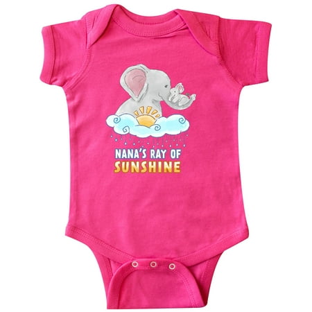 

Inktastic Nana s Ray Of Sunshine Cute Elephants Rainclouds and Sun Gift Baby Boy or Baby Girl Bodysuit