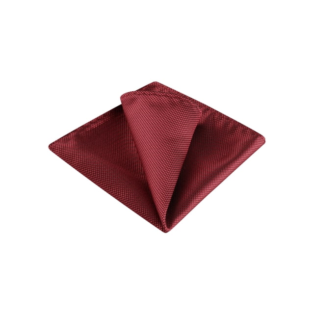 INSPIRE CHIC Men's Handkerchiefs Pocket Squares Classic Little Grid Texture For Wedding Wine Red One Size
