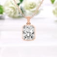 thumbnail image 3 of Diamond Pendant Necklace For Women | 6 Carat IGI Certified Radiant Shape Lab Grown Diamond | Allure Bezel Lab Diamond Pendant Necklace In 14K Rose Gold | FG-VS1-VS2 Quality Friendly Diamonds, 3 of 4
