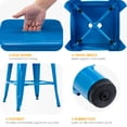 thumbnail image 5 of 24 Inch Metal Bar Stools Set of 4, Stackable Backless Industrial Stools for Indoor Outdoor Kitchen Dining Patio Garden Classroom (Blue), 5 of 10