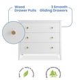 thumbnail image 4 of Delta Children Casey 3 Drawer Dresser with Interlocking Drawers, Bianca White/Natural, 4 of 11