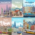thumbnail image 2 of Kit de punto de cruz con bordado de mosaico de diamantes con paisaje 5D personalizado de ciudades de todo el mundo, decoración del hogar, 2 of 5