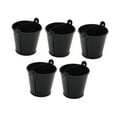 thumbnail image 2 of yotijay 5Pcs Galvanized Metal Buckets Ice Buckets Crafts with Handle Table Centerpiece Candy Party Favors Paint Organizing Decorative Black, 2 of 9