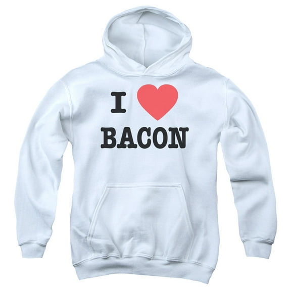 - I Heart Bacon - Youth Hooded Sweatshirt - Large