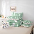 thumbnail image 6 of Homewish Happy Halloween Bat 7-Piece Twin Bedding,White Silhouette Dot Print Bedding Comforter Set,Mint Green,Halloween Reversible, 6 of 8