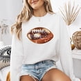 thumbnail image 4 of Ink-Printed Glitter Effect Football Sweatshirt for Women and Teens Cute Girly Football Season Game Day Pullover White Sweatshirt Adult Small, 4 of 5