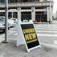 thumbnail image 5 of Under New Management 24" x 36" Double Sided A-Frame Sidewalk Sign Includes 2 Installed Decals Foldable Portable White Signicade Sandwich Board Business Promotions Clear Messaging, 5 of 6