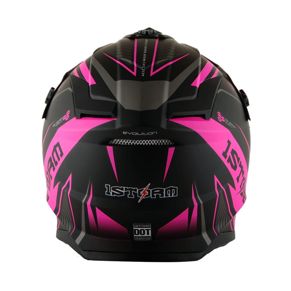 1Storm Adult Motocross Helmet BMX MX ATV Dirt Bike Downhill Mountain Bike Helmet Racing Style H637; Storm Pink
