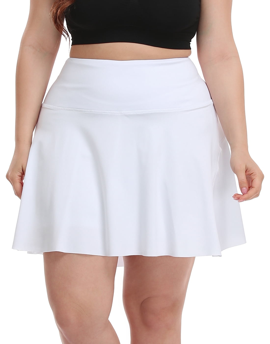 white plus size skort