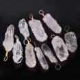 thumbnail image 2 of Irregular Natural Crystal Pillar Pendant Mesh Wire Wrapped Necklaces Women Men, 2 of 6