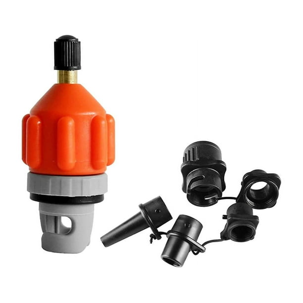 Adaptador de válvula de aire, Adaptador de bomba de sup para bote inflable con boquilla, Adaptador de bomba de sup multifunción Convertidor de válvula de aire del compresor para boa de remo de pie