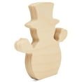 thumbnail image 3 of Chunky Snowman Shelf Sitter 4-inch, Pack of 5 Blank Wooden Snowman Decor, Christmas Tiered Tray Decor for Winter Crafts, by Woodpeckers, 3 of 7