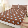 thumbnail image 3 of Homewish Kids Children Retro Polka Dots Twin Sheet Sets 3pcs,Minimalist Circle Twin Fitted Sheet Microfiber,Mid Century Vintage Geometric Breathable Flat Sheet,Ultra Soft Home Decor, 3 of 7