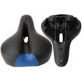 thumbnail image 3 of Asiento de bicicleta acolchado suave con diseño transpirable y absorción de impactos - Sillín de bicicleta cómodo en negro y azul, 3 of 8