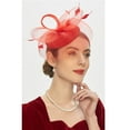 thumbnail image 4 of MESSUEN Womens Church Hats Dress Hat Tea Party Hats Tea Party Headwear Ladies Church Hats Ladies Fascinator Hats Fascinators Hat Red One Size, 4 of 8