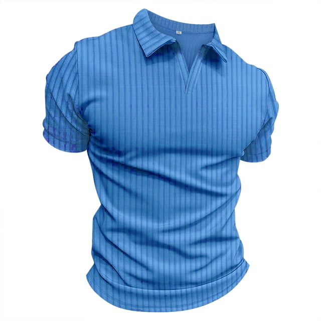 Gibobby Playera Polo Playera Polo Hombre Manga Corta Moda Casual Camisa(Azul,M)