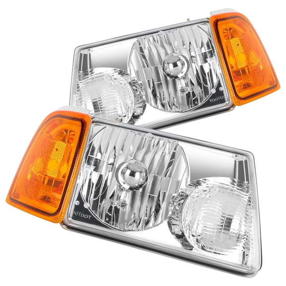ECCPP Headlight Assembly for Ford For Ranger 2001-2011 Driver and Passenger Side Headlamps