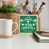 Danhjin St Patricks Day Decorations for Table Wood Green for Party Irish Festival Decoration