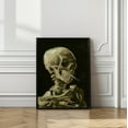 thumbnail image 3 of Head of a skeleton with a burning cigarette Framed Art Modern Wall Decor, 3 of 15