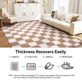 thumbnail image 5 of ZENELESS 8x10 Fluffy Rug for Living Room,Checkered Shaggy Soft Anti-Skid High Pile Carpet for Boys Girls Teen Room Dorm Home Decor,Creamy White and Camel, 5 of 7