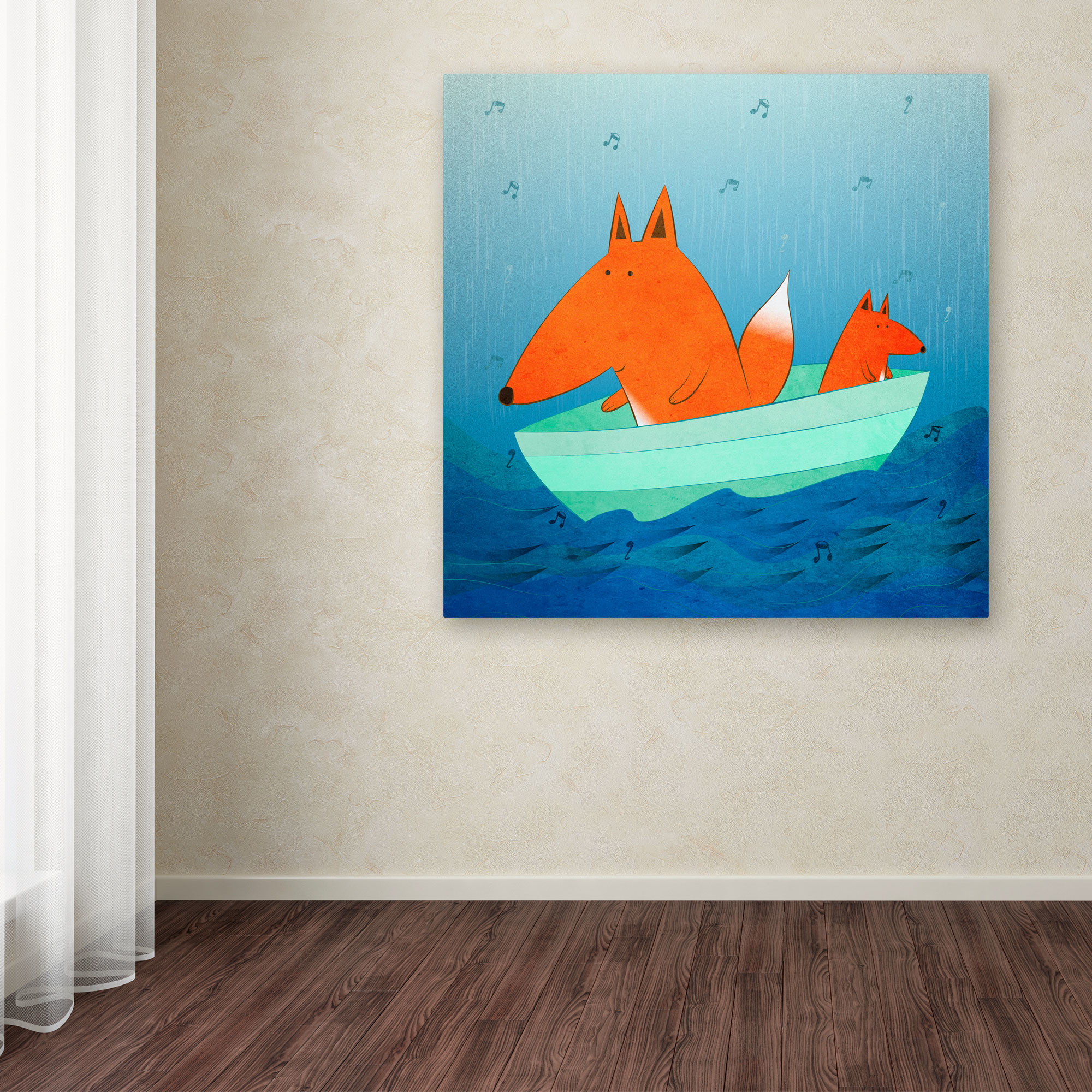 Trademark Fine Art "Fox in a Boat" Canvas Art by Carla Martell