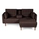thumbnail image 2 of Sala Modular Sofá Cama Reversible De Lino Chocolate Con Porta Vasos Modelo Mandarín, 2 of 9