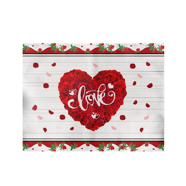 Kitchen Placemat Valentine'S Day Placemats Red Check Placemats 30X45Cm For Table Decoration Valentine'S Day Waterproof Table Placemats For Indoor Kitchen Decoration Dinner, Kitchen Placemat