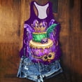 thumbnail image 4 of Tbopshirt Summer Tank Tops for Women Mardi Gras Graphic Round Neck Casual Sleeveless Carnival Shirts,L, 4 of 5
