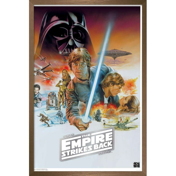 Star Wars: The Empire Strikes Back 40th - Scenic Wall Poster, 22.375" x 34", Framed