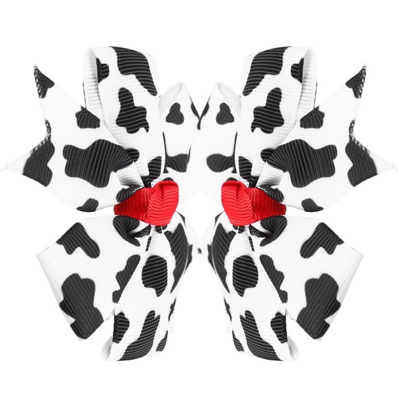 BEADCEST 2Ud Horquillas De Tela Con Estampado De Vaca Para Uso Diario Y Eventos