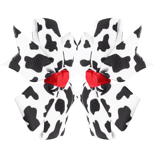 BEADCEST 2Ud Horquillas De Tela Con Estampado De Vaca Para Uso Diario Y Eventos