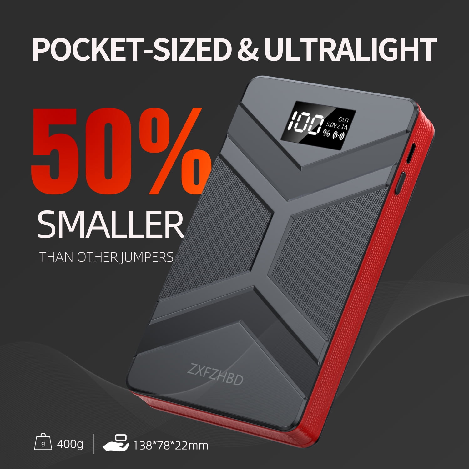 Car Jump Starter 1500A Car Battery Jump Starter Battery Pack, for Up to 6.0L Gasoline and 3.0L Diesel Engines,Portable 12V Jump Box with USB Ports, 3 Modes LED Flash Light, Black