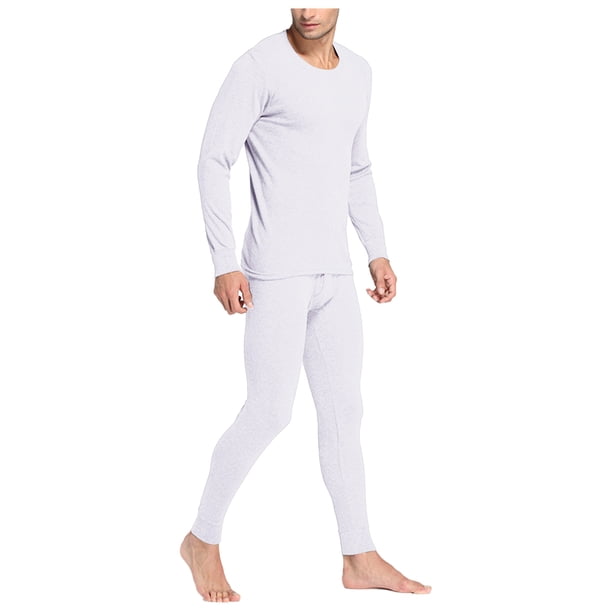 Conjuntos de ropa interior térmica para hombre, sólidos, finos, cuello redondo, mangas largas, ropa interior y pantalones abrigados, trajes para hombre, camisetas y pantalones de algodón.