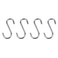 thumbnail image 1 of 4 Pack Heavy Duty Stainless Steel S Shaped Hooks for Bathroom Kitchen Clothes Hats, 1 of 4