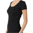 thumbnail image 2 of Essential Basic Scoop Neck Short Sleeve Tee for Women Tshirt -Plus, Black, XL, 2 of 4