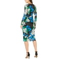 thumbnail image 3 of I-N-C Womens Ruched Mesh Midi Dress, Multicoloured, Small, 3 of 4