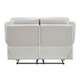 thumbnail image 5 of Lexicon Laconia Leather Double Reclining Love Seat in Silver, 5 of 7