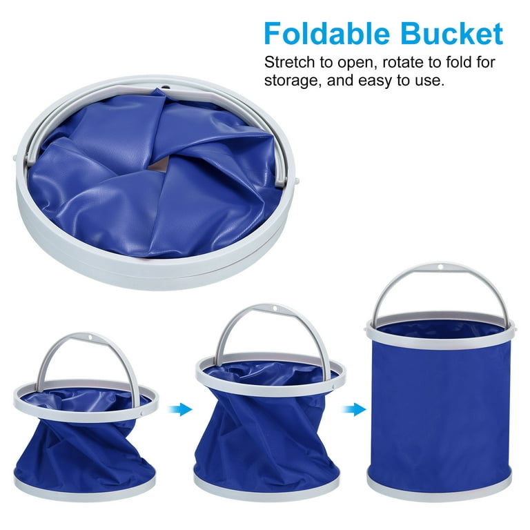 1pcs Blue Foldable Water Bucket, Outdoor Cleaning Plastic Bucket, Clothing  Storage Bucket, Debris S