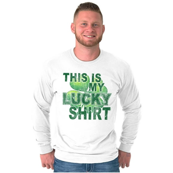 St Patricks Lucky Four Leaf Clover Plus Size Long Sleeve Graphic Tee Shirt Brisco Brands 2X