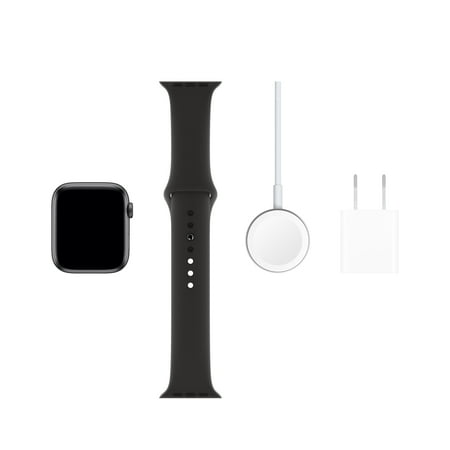 Apple Watch Series 5 GPS + Cellular, 44mm Space Gray Aluminum Case with Black Sport Band