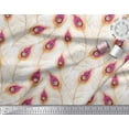 thumbnail image 3 of Soimoi Poly Georgette Fabric Peacock Feather Print Fabric by the Yard 42 Inch Wide, 3 of 3