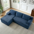 thumbnail image 6 of SEENYOO 96.1" Boneless Couch, Black Couches for Living Room, L-Shaped Cloud Modular Sectional, Deep Seat & Sleeper, No Assembly Required, Blue, 6 of 13
