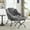 Grey, variant on Modern Accent Chair with Ottoman, Reading Chair with Armrests and a Side Pocket, Lounge Arm Chair for Small Space/Living Room/Bedroom, Corner Chair, White