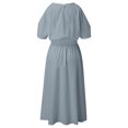 thumbnail image 4 of B91xZ Robe Sans Manches pour Femmes Décontractée Ample Longue Robe Fendue Maxi Été Plage, Gris TTG, 4 of 5