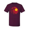 thumbnail image 2 of Wild Bobby, Silhouette Red Moon, Streetwear, Men Graphic Tees, Maroon, 4XL, 2 of 3