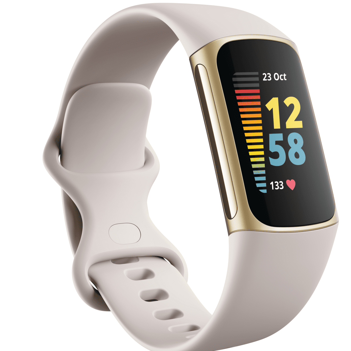 Fitbit Charge 5 Fitness Tracker - Lunar White/Soft Gold Stainless 